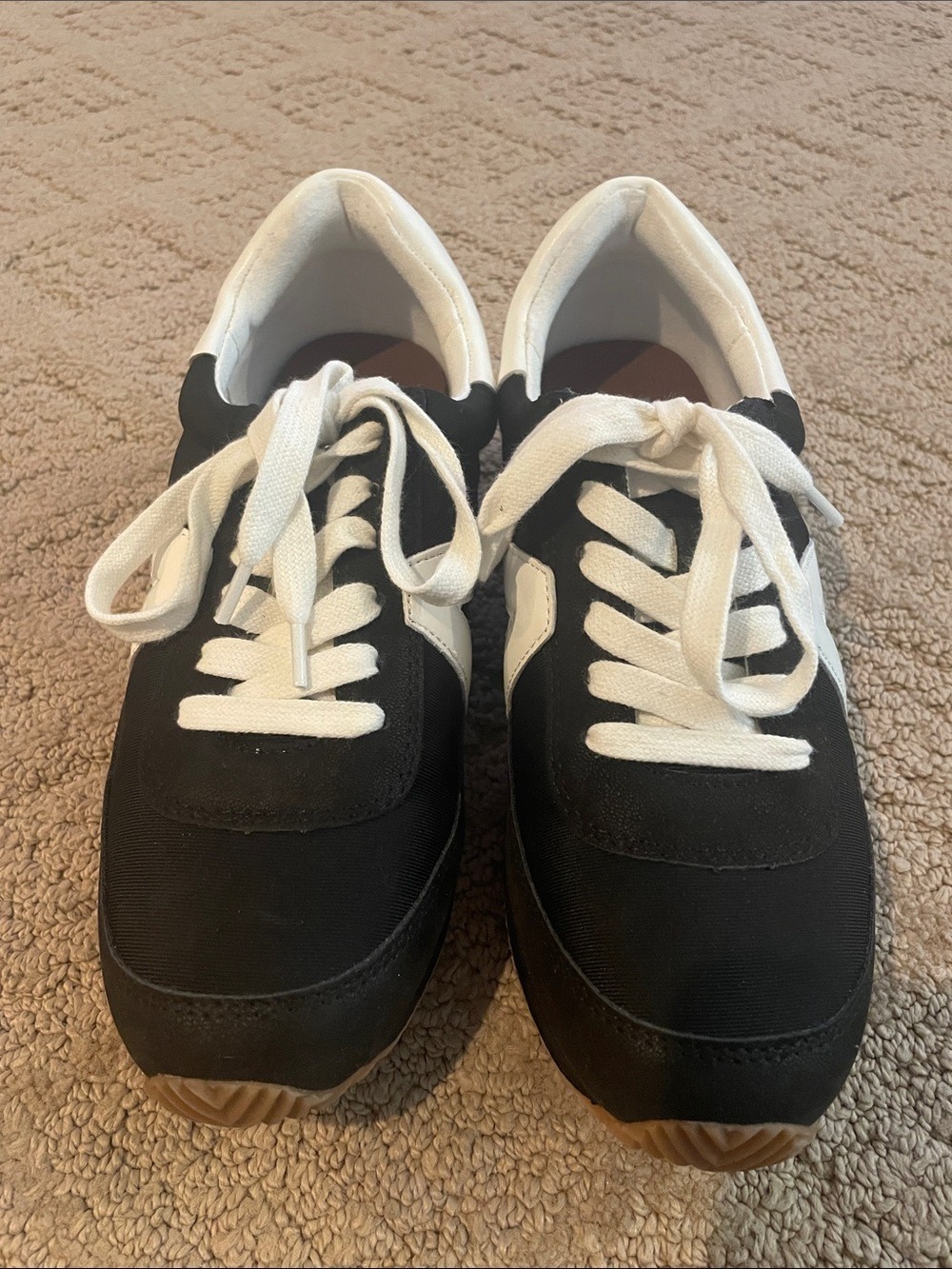 Loft Black and White Retro Lace-Up Sneakers